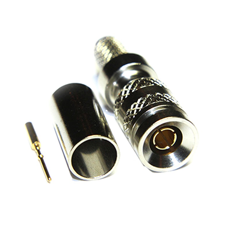 1 pcs - COAX Connectors, Plug Cable Mount 1.0/2.3 Connector, 75Ω, Crimp Termination, Straight Body