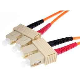 1 pcs - RS PRO SC to SC Duplex Multi Mode OM2 Fibre Optic Cable, 50/125μm, Orange, 1m