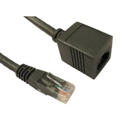 1 pcs - RS PRO Cat6 Straight Male RJ45 to Straight Female RJ45 Ethernet Cable, UTP, Grey PVC Sheath, 5m