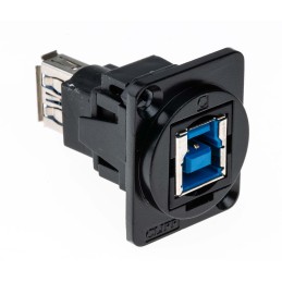 1 pcs - RS PRO Straight, Panel Mount, Socket to Socket Type B to A 3.0 USB Connector