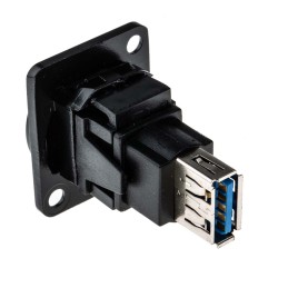 1 pcs - RS PRO Straight, Panel Mount, Socket to Socket Type B to A 3.0 USB Connector