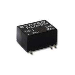 1 pcs : TRI 1-0512SM - Isolated DC/DC Converters - Through Hole 1W 4.5-5.5Vin 12V 84mA SMD-14