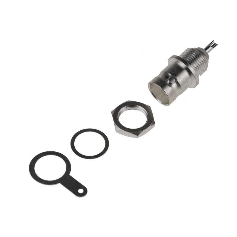 1 pcs - RS PRO, jack Panel Mount BNC Connector, 75Ω, Solder Termination, Straight Body