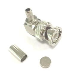 1 pcs - RS PRO, Plug Cable Mount BNC Connector, 50Ω, Clamp Termination, Right Angle Body