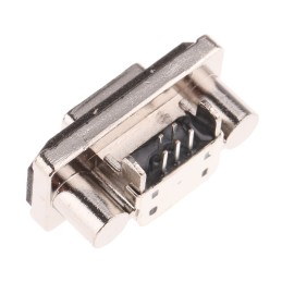 1 pcs - Amphenol ICC Right Angle, Through Hole, Socket Type Micro AB 2.0 USB Connector