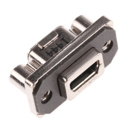 1 pcs - Amphenol ICC Right Angle, Through Hole, Socket Type Micro AB 2.0 USB Connector