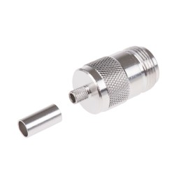 1 pcs - Telegartner, jack Cable Mount N Connector, 50Ω, Crimp Termination, Straight Body