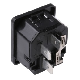 1 pcs - Schurter C14 Snap-In IEC Connector Male, 10A, 250 V