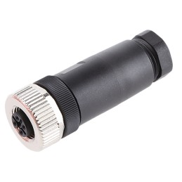 1 pcs - binder Circular Connector, 4 Contacts, Cable Mount, M12 Connector, Plug, Female, IP67, 713 Series