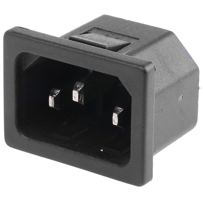 1 pcs - RS PRO C14 Snap-In IEC Connector Male, 10A, 250 V