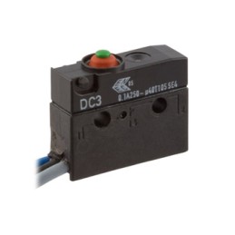 1 pcs - ZF Button Micro Switch, Lead Wire Terminal, 100 mA @ 30 V dc, SPDT, IP6K7