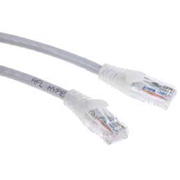 1 pcs - RS PRO Cat5e Male RJ45 to Male RJ45 Ethernet Cable, U/UTP, Grey PVC Sheath, 3m