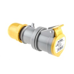 1 pcs - Scame IP44 Yellow Cable Mount 2P + E Industrial Power Socket, Rated At 16A, 110 V