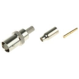 1 pcs - TE Connectivity, jack Cable Mount BNC Connector, 50Ω, Crimp Termination, Straight Body