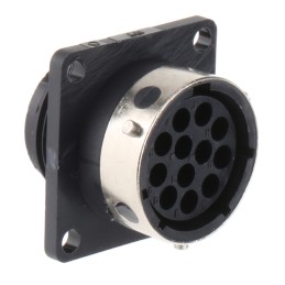 1 pcs - ITT Cannon Circular Connector, 12 Contacts, Panel Mount, Socket, Female, IP65, Trident Ringlock Series