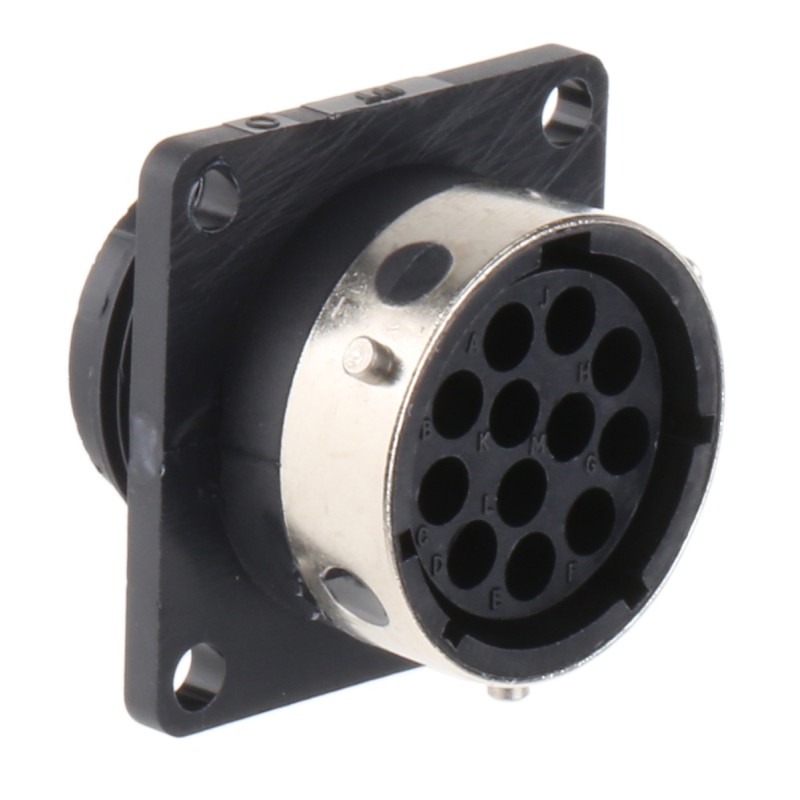 1 pcs - ITT Cannon Circular Connector, 12 Contacts, Panel Mount, Socket, Female, IP65, Trident Ringlock Series