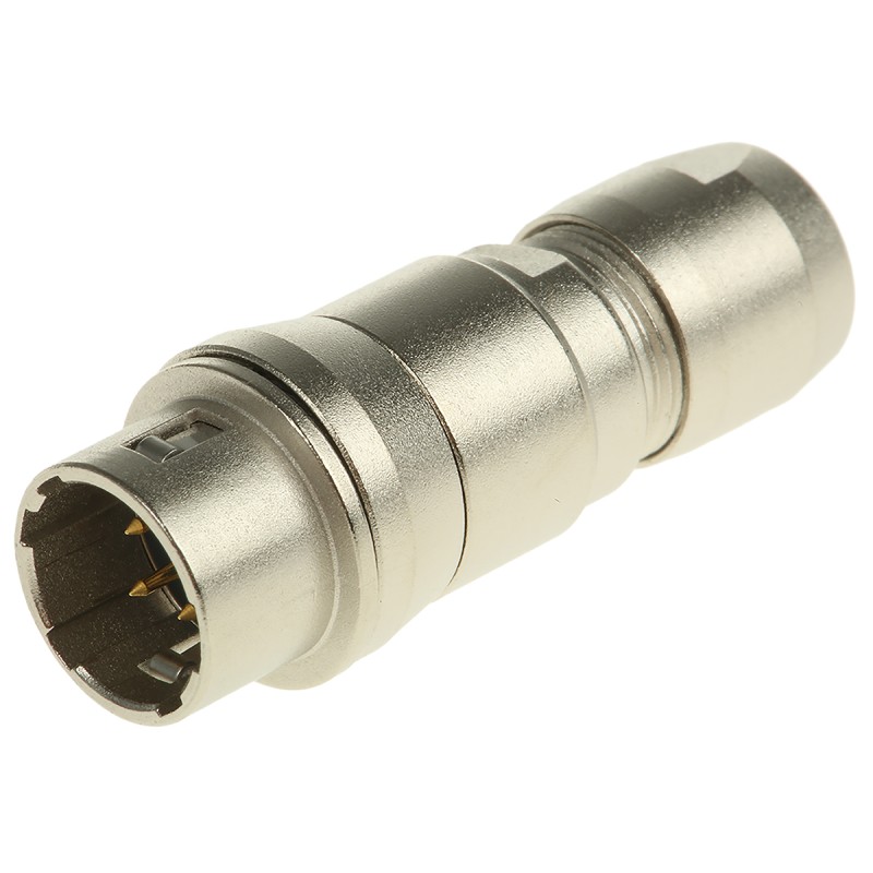 1 pcs - Hirose Circular Connector, 4 Contacts, Cable Mount, Miniature Connector, Socket, Male, HR10 Series