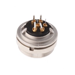 1 pcs - Lumberg, KGR 6 Pole M16 Din Socket, DIN EN 60529, 5A, 250 V ac IP40, Female, Panel Mount