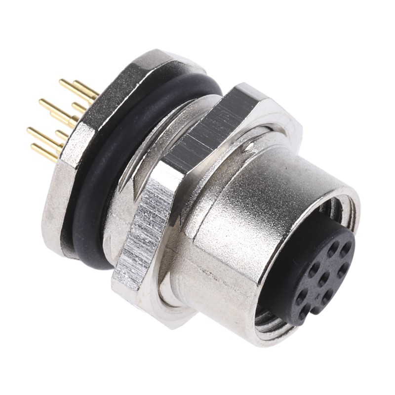1 pcs - binder Circular Connector, 8 Contacts, Panel Mount, M12 Connector, Socket, Female, IP67, 713 Series