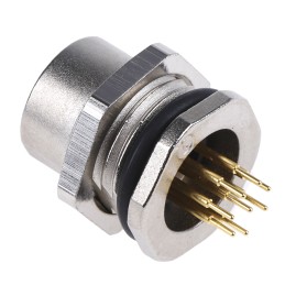 1 pcs - binder Circular Connector, 8 Contacts, Panel Mount, M12 Connector, Socket, Female, IP67, 713 Series