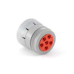 1 pcs - Amphenol Industrial Circular Connector, 6 Contacts, Panel Mount, Socket, IP67, AHD Series