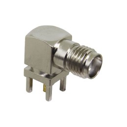 2 pcs - TE Connectivity, jack PCB Mount SMA Connector, Through Hole Termination, Right Angle Body