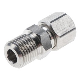 1 pcs - RS PRO In-Line Thermocouple Compression Fitting for Use with Thermocouple, 1/4 BSP, 1/4in Probe, RoHS Compliant Standard
