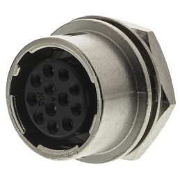 1 pcs - Hirose HR10 Series Female Panel Mount Circular Connector, 12 contacts Socket