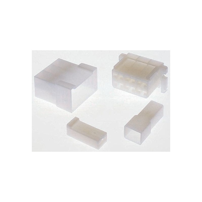 500 pcs - TE Connectivity, AMP FASTON 8 Way Nylon 66 Crimp Terminal Housing, 6.35mm Tab Size, Natural