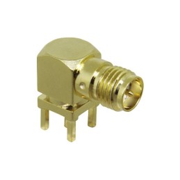 2 pcs - TE Connectivity, jack PCB Mount SMA Connector, Through Hole Termination, Right Angle Body