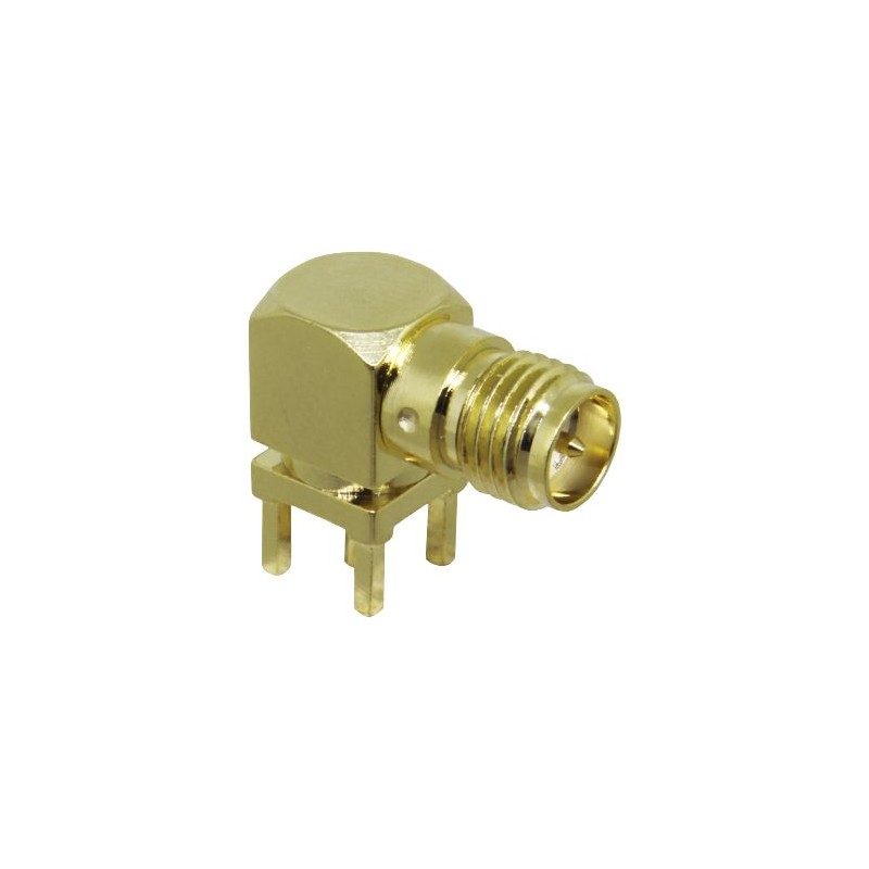 2 pcs - TE Connectivity, jack PCB Mount SMA Connector, Through Hole Termination, Right Angle Body