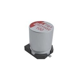 1 pcs : A781MS107M1JLAV030 - Aluminium Organic Polymer Capacitors 63Vol 100uF SMD 2KHr ESR30 mOhms AECQ200