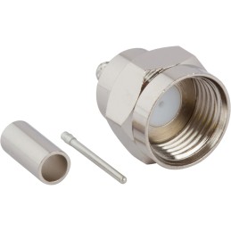 2 pcs - Amphenol RF 531-40188 Series, Plug Cable Mount N Connector, 75Ω, Crimp Termination, Straight Body