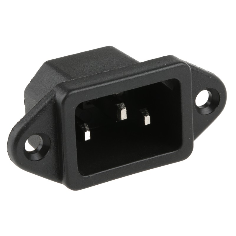 1 pcs - RS PRO C14 Panel Mount IEC Connector Male, 10A, 250 V