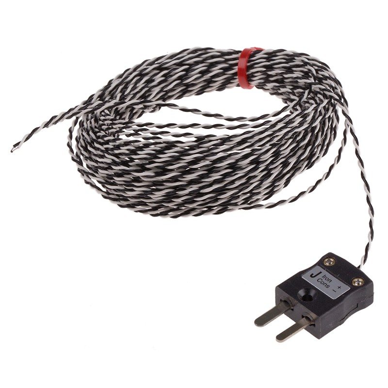 1 pcs - RS PRO Type J Thermocouple 10m Length, 1/0.2mm Diameter - +260°C