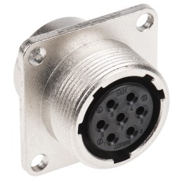 1 pcs - Hirose Circular Connector, 7 Contacts, Panel Mount, Socket, Female, JR Series