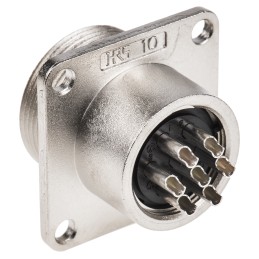 1 pcs - Hirose Circular Connector, 7 Contacts, Panel Mount, Socket, Female, JR Series