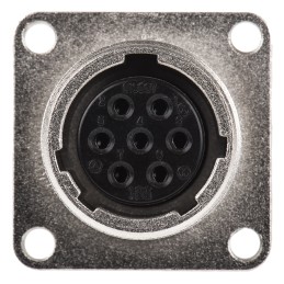 1 pcs - Hirose Circular Connector, 7 Contacts, Panel Mount, Socket, Female, JR Series
