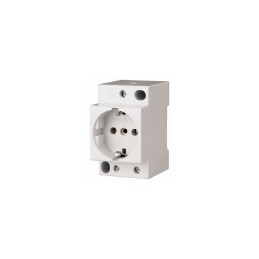 1 pcs - Eaton White 1 Gang Plug Socket, 16A, Type E - French, Indoor Use