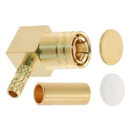 2 pcs - Molex 73404 Series, Plug Cable Mount SMB Connector, 75Ω, Crimp Termination, Right Angle Body