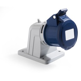 1 pcs - RS PRO IP44 Blue Panel Mount 2P + E Industrial Power Socket, Rated At 16A, 200 - 250 V