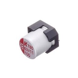 1 pcs : A780MS107M1JLAV030 - Aluminium Organic Polymer Capacitors 63Vol 100uF SMD 3KHr ESR30 mOhms AECQ200