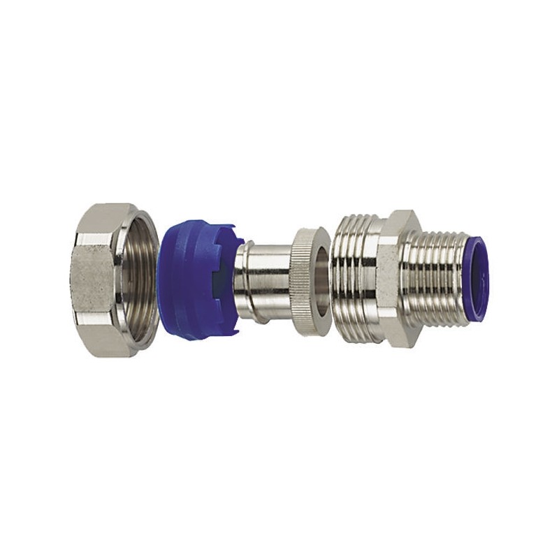 10 pcs - HellermannTyton Straight, Conduit Fitting, 25mm Nominal Size, M25, Brass, PA 6, Silver