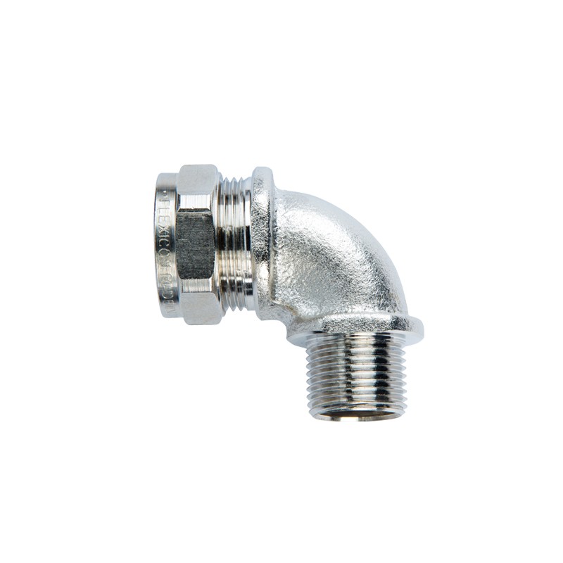 10 pcs - Flexicon External Thread Fitting, Cable Conduit Fitting, 16mm Nominal Size, M20, Galvanised Steel, Grey
