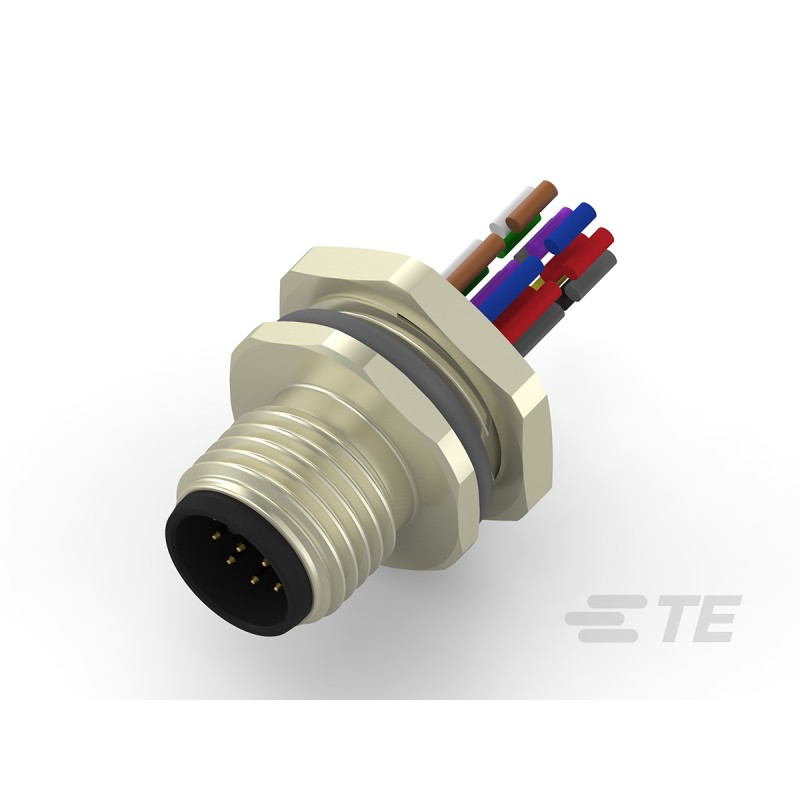 1 pcs - TE Connectivity Circular Connector, 12 Contacts, Front Mount, M12 Connector, Plug, Male, IP67