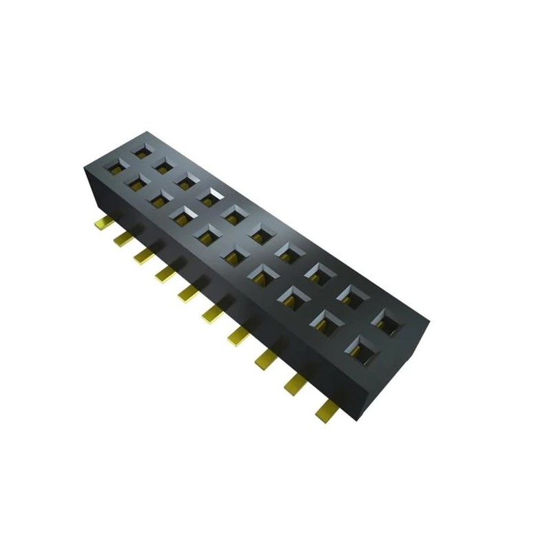 2 pcs - Samtec CLP Series Horizontal Surface Mount PCB Socket, 12-Contact, 2-Row, 1.27mm Pitch, Through Hole Termination