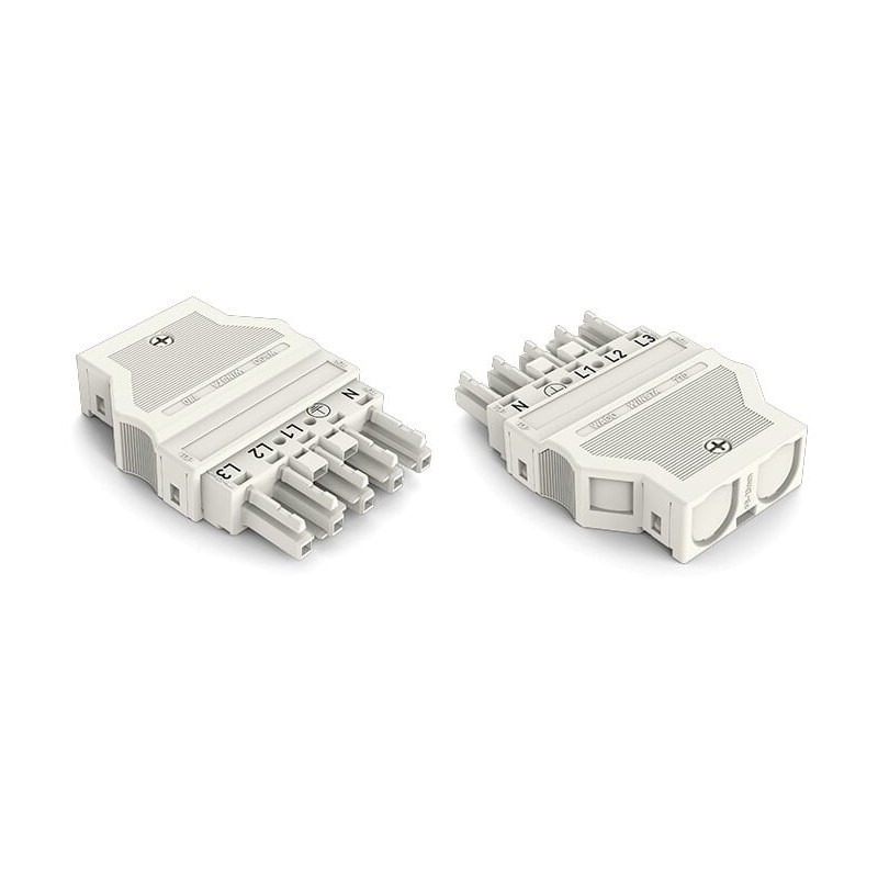 2 pcs - Wago 770 Series Lighting Connector, 5-Pole, Female, 5-Way, Cable Mount, 25A