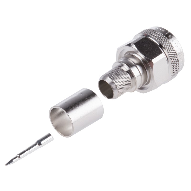 1 pcs - Telegartner, Plug Cable Mount N Connector, 50Ω, Crimp Termination, Straight Body