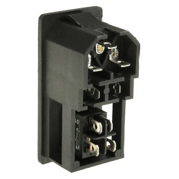 1 pcs - RS PRO C14 Snap-In IEC Connector Male, 6A, 250 V, Fuse Size 5 x 20mm