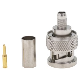 1 pcs - Telegartner, Plug Cable Mount BNC Connector, 50Ω, Crimp Termination, Straight Body